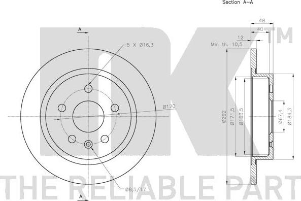 NK 313668 - Спирачен диск vvparts.bg