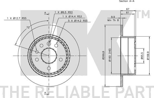 NK 203610 - Спирачен диск vvparts.bg