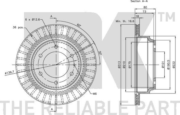 NK 203635 - Спирачен диск vvparts.bg