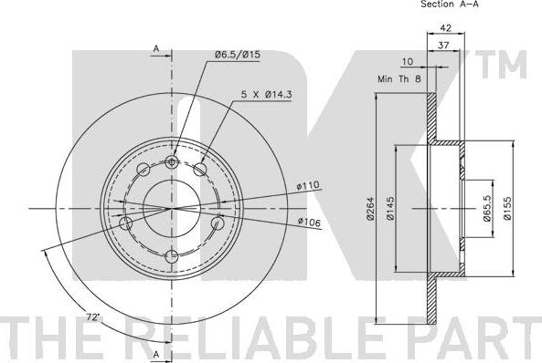 NK 203631 - Спирачен диск vvparts.bg