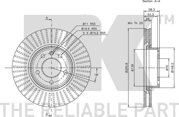 NK 313622 - Спирачен диск vvparts.bg