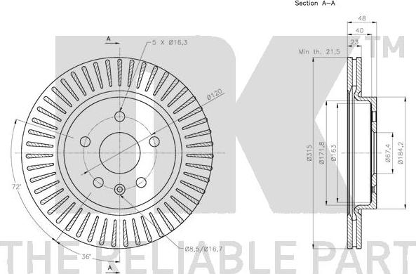 NK 313670 - Спирачен диск vvparts.bg