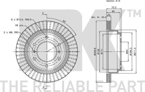 NK 203041 - Спирачен диск vvparts.bg