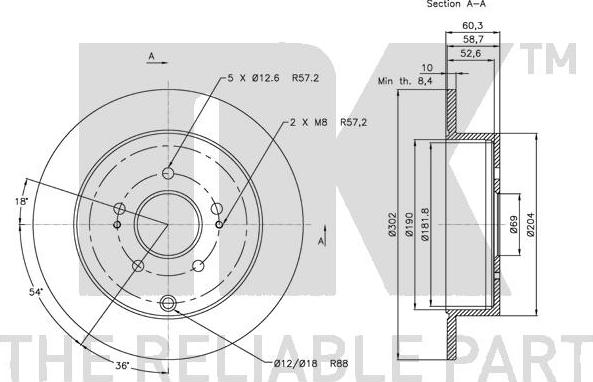 NK 203047 - Спирачен диск vvparts.bg