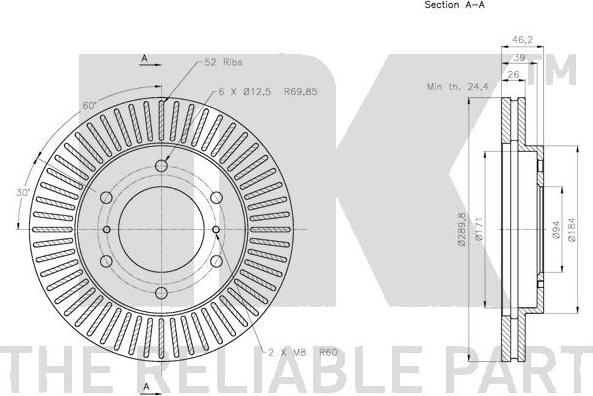 NK 313054 - Спирачен диск vvparts.bg