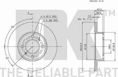 NK 313018 - Спирачен диск vvparts.bg