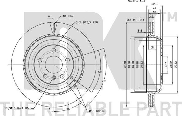 NK 203394 - Спирачен диск vvparts.bg