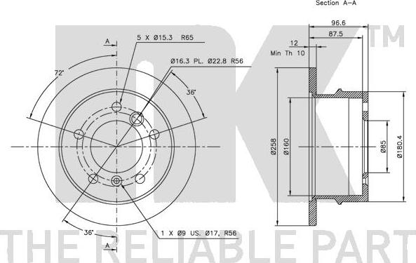 NK 203395 - Спирачен диск vvparts.bg