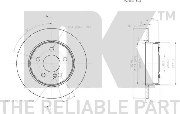 NK 2033104 - Спирачен диск vvparts.bg