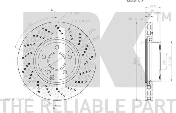 NK 2033102 - Спирачен диск vvparts.bg