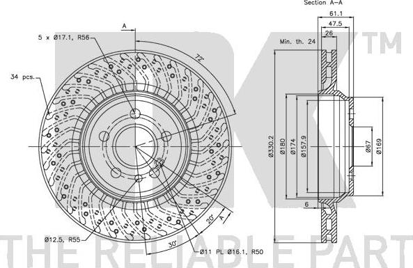 NK 203385 - Спирачен диск vvparts.bg