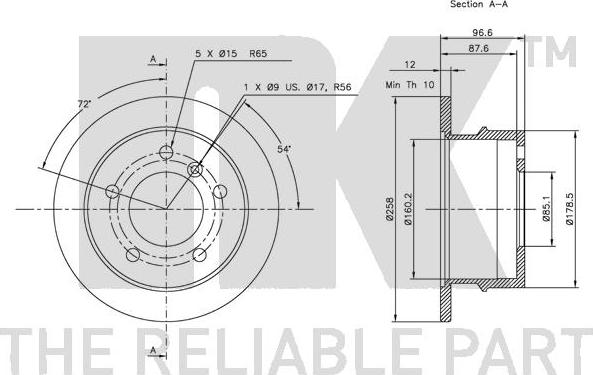 NK 203337 - Спирачен диск vvparts.bg