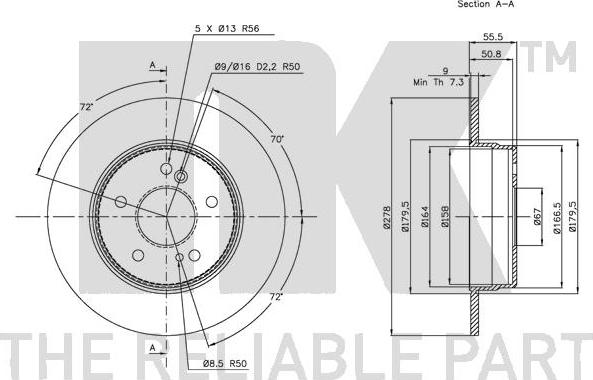 NK 203326 - Спирачен диск vvparts.bg