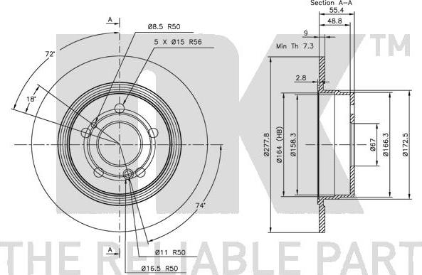 NK 203320 - Спирачен диск vvparts.bg