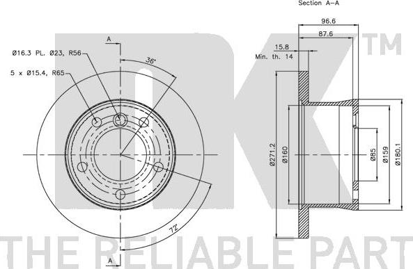 NK 203378 - Спирачен диск vvparts.bg