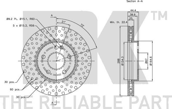 NK 203373 - Спирачен диск vvparts.bg