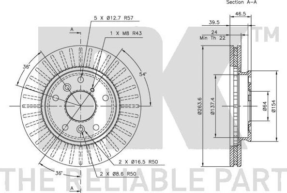 NK 203220 - Спирачен диск vvparts.bg