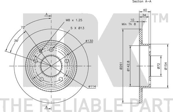 NK 203228 - Спирачен диск vvparts.bg