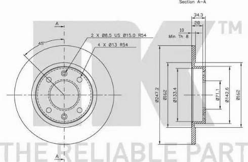 NK 313716 - Спирачен диск vvparts.bg