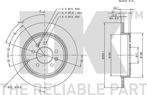 NK 203717 - Спирачен диск vvparts.bg