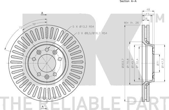 NK 203734 - Спирачен диск vvparts.bg