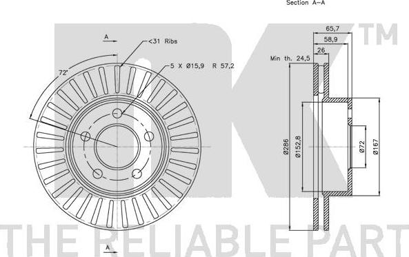 NK 202565 - Спирачен диск vvparts.bg