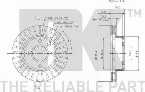 NK 312514 - Спирачен диск vvparts.bg