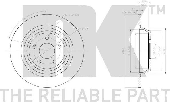 NK 3125101 - Спирачен диск vvparts.bg