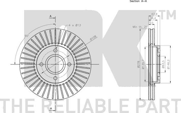 NK 202588 - Спирачен диск vvparts.bg