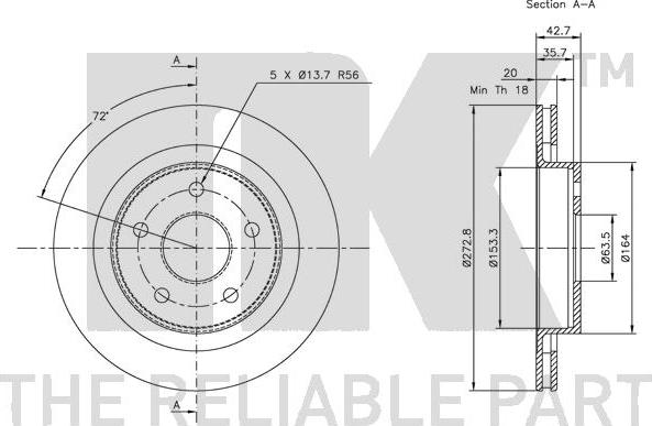 NK 202539 - Спирачен диск vvparts.bg