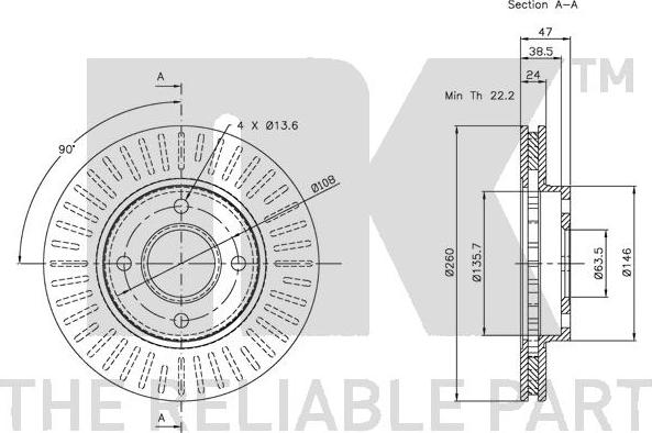 NK 312533 - Спирачен диск vvparts.bg