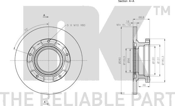 NK 312579 - Спирачен диск vvparts.bg