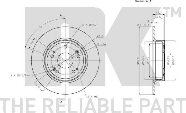 NK 312650 - Спирачен диск vvparts.bg