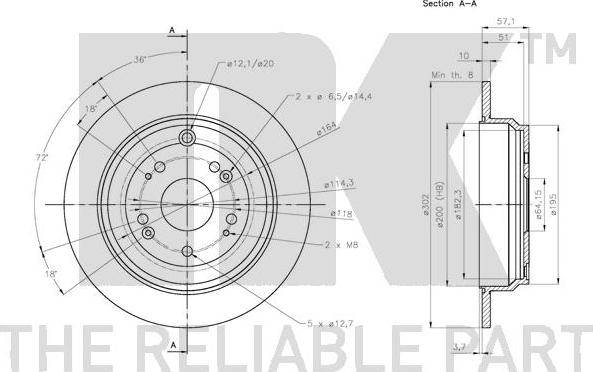 NK 202664 - Спирачен диск vvparts.bg