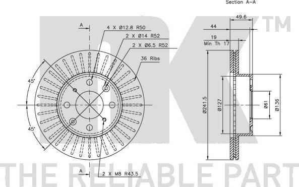 NK 202607 - Спирачен диск vvparts.bg