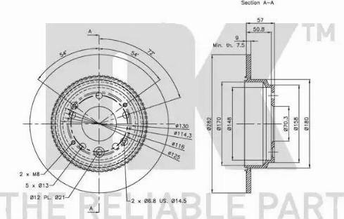 NK 312631 - Спирачен диск vvparts.bg