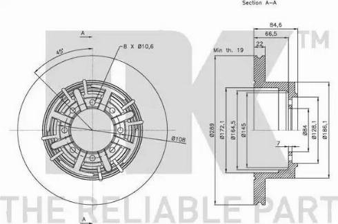 NK 312345 - Спирачен диск vvparts.bg