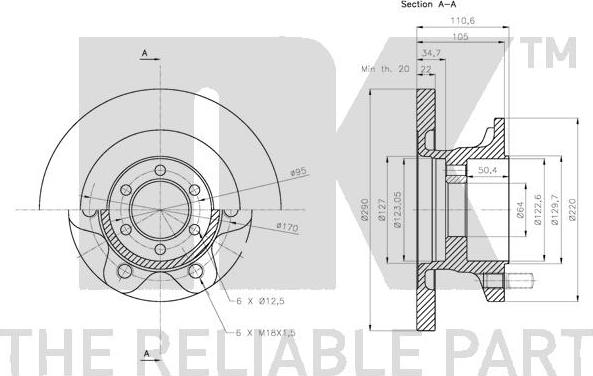 NK 202358 - Спирачен диск vvparts.bg