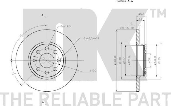 NK 312363 - Спирачен диск vvparts.bg