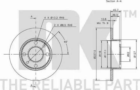 NK 312302 - Спирачен диск vvparts.bg