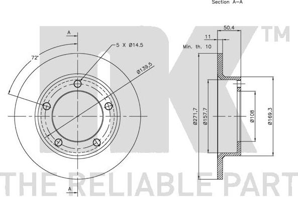 NK 202310 - Спирачен диск vvparts.bg