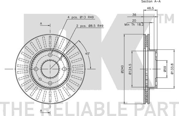 NK 202313 - Спирачен диск vvparts.bg