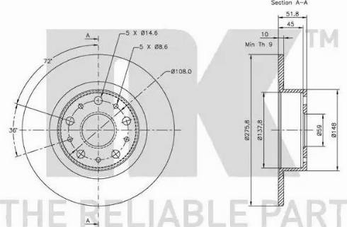 NK 312334 - Спирачен диск vvparts.bg