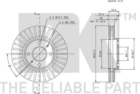 NK 202249 - Спирачен диск vvparts.bg