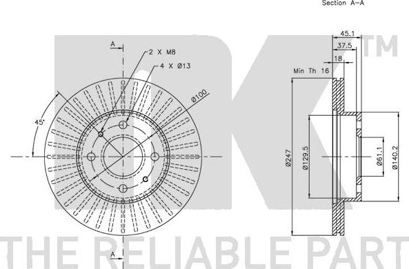 NK 312245 - Спирачен диск vvparts.bg