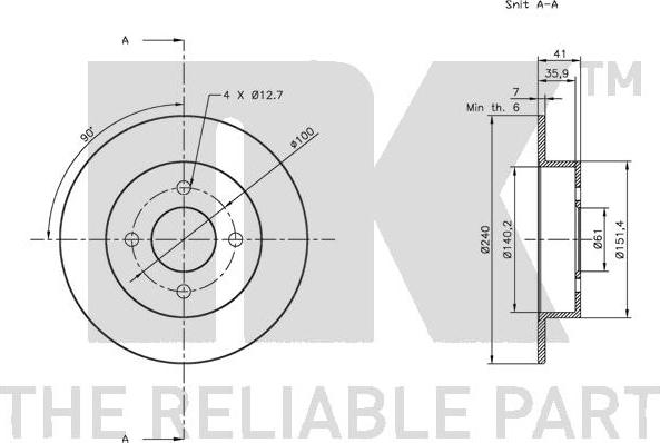 NK 312253 - Спирачен диск vvparts.bg