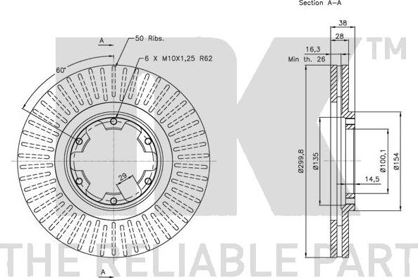 NK 202262 - Спирачен диск vvparts.bg