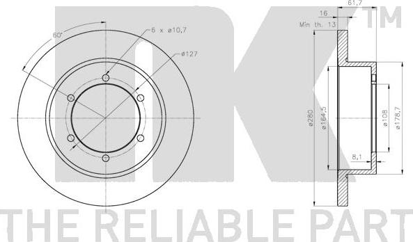 NK 202289 - Спирачен диск vvparts.bg