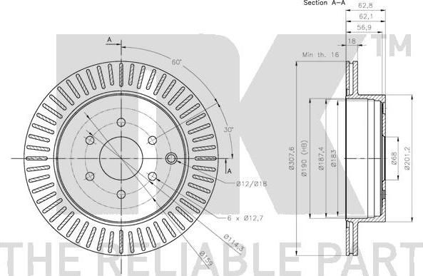 NK 312281 - Спирачен диск vvparts.bg