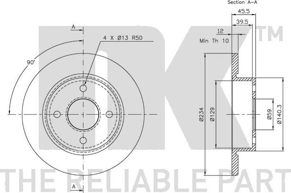 NK 312237 - Спирачен диск vvparts.bg